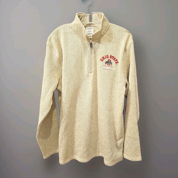 Hanes Other - Ohio State Buckeyes Sand 1/4 Zip Pullover Hanes Medium Embroidered OSU